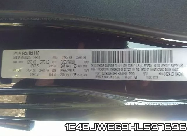 1C4BJWEG9HL537636 фото 10