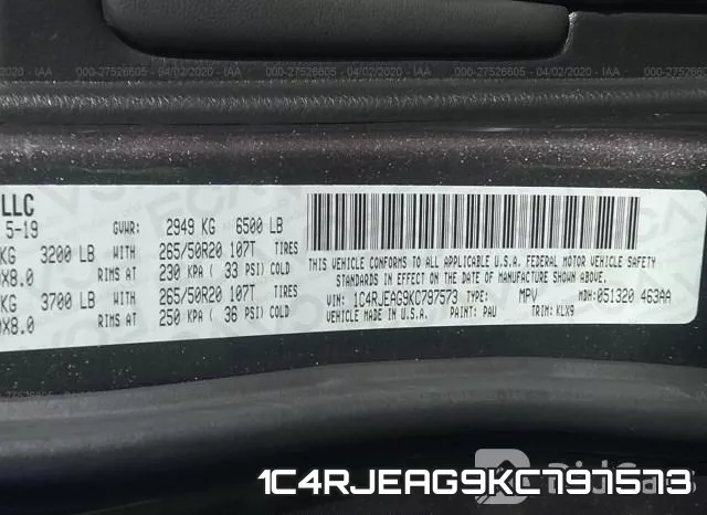 1C4RJEAG9KC797573 фото 10