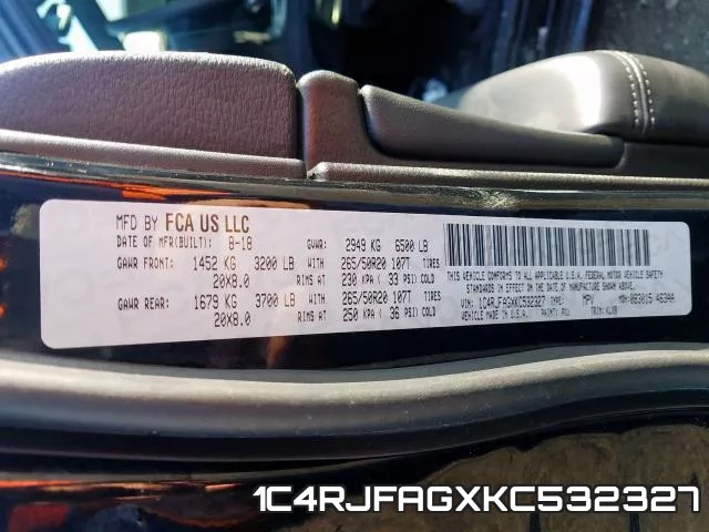 1C4RJFAGXKC532327 фото 2