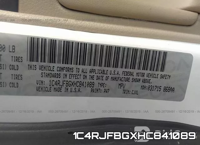 1C4RJFBGXHC841089 фото 10