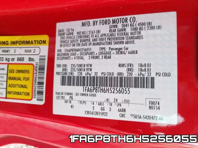 1FA6P8TH6H5256055 фото 2