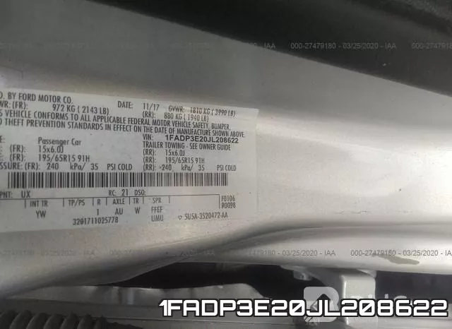 1FADP3E20JL208622 фото 10