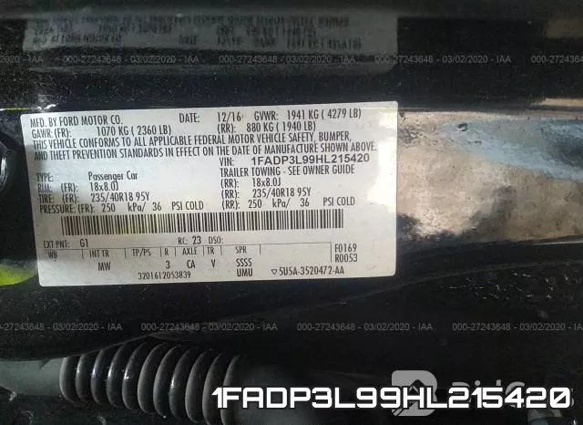 1FADP3L99HL215420 фото 10