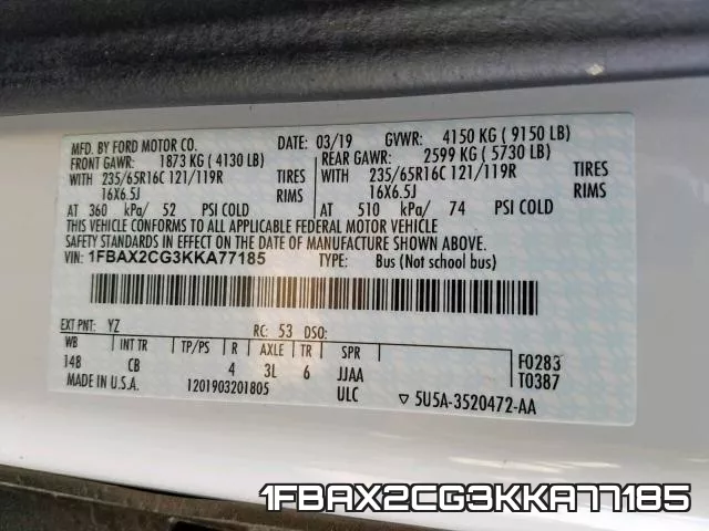 1FBAX2CG3KKA77185 фото 2