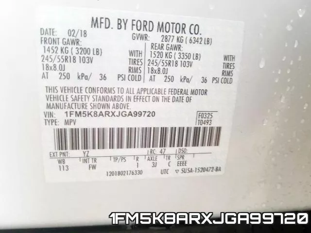 1FM5K8ARXJGA99720 фото 2