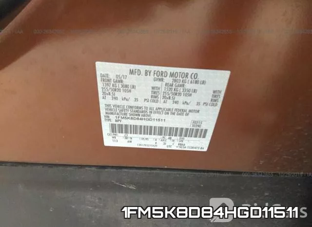 1FM5K8D84HGD11511 фото 10