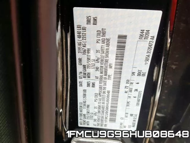 1FMCU9G96HUB08648 фото 2