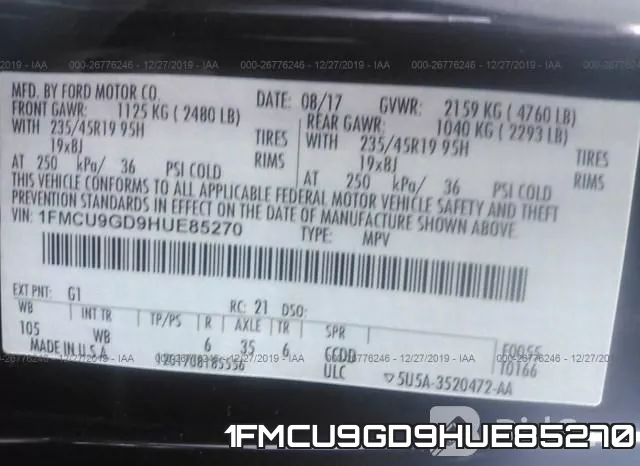 1FMCU9GD9HUE85270 фото 10