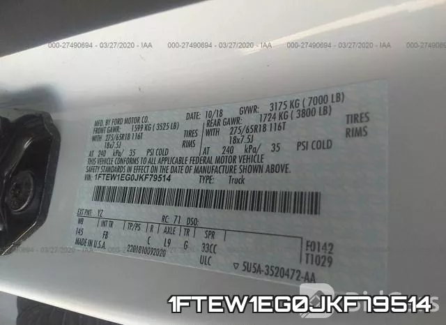 1FTEW1EG0JKF79514 фото 10