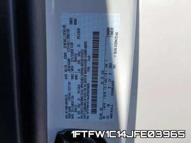 1FTFW1C14JFE03965 фото 2