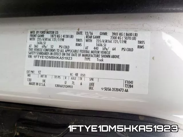 1FTYE1DM5HKA51923 фото 2