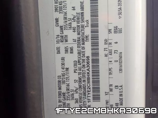 1FTYE2CM8HKA30698 фото 2