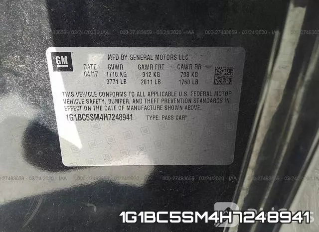 1G1BC5SM4H7248941 фото 10