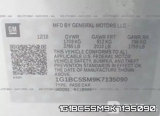 1G1BC5SM9K7135090 фото 10