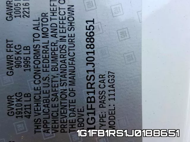 1G1FB1RS1J0188651 фото 2