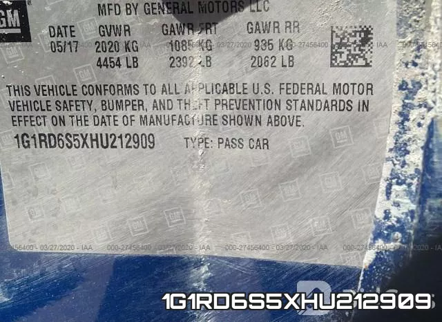 1G1RD6S5XHU212909 фото 10