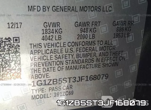 1G1ZB5ST3JF168079 фото 10