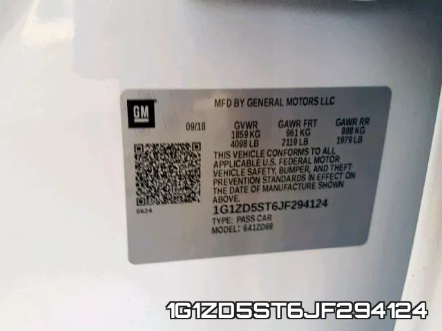1G1ZD5ST6JF294124 фото 2