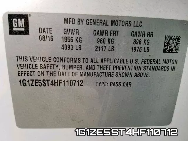 1G1ZE5ST4HF110712 фото 2