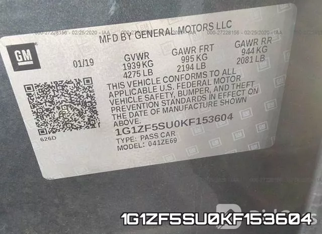 1G1ZF5SU0KF153604 фото 10