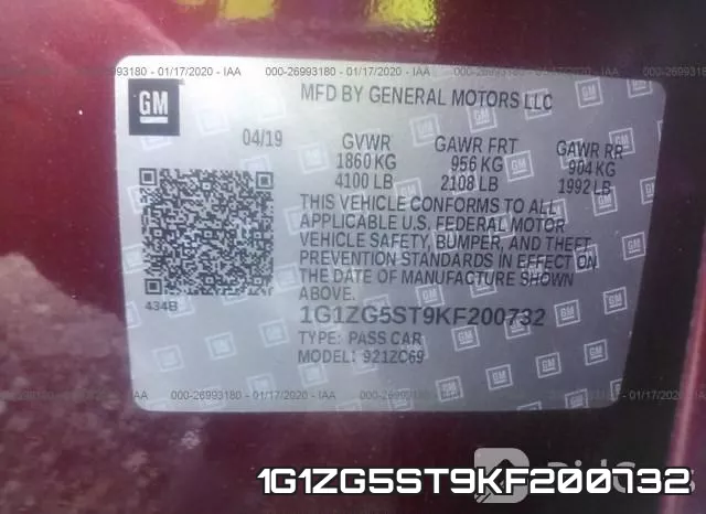 1G1ZG5ST9KF200732 фото 10