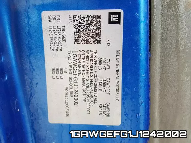 1GAWGEFG1J1242002 фото 2