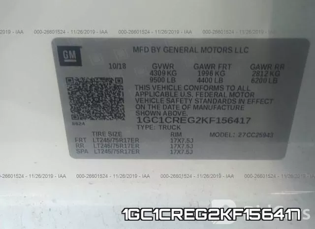 1GC1CREG2KF156417 фото 10