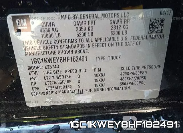 1GC1KWEY8HF182491 фото 10