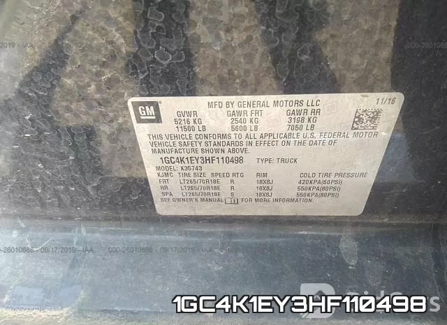 1GC4K1EY3HF110498 фото 10
