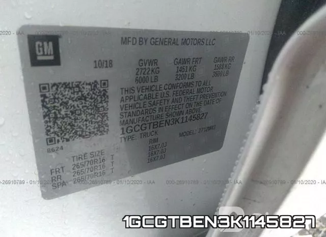 1GCGTBEN3K1145827 фото 10