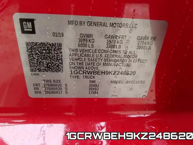 1GCRWBEH9KZ248620 фото 2