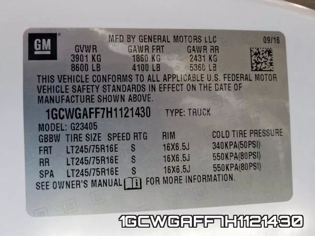 1GCWGAFF7H1121430 фото 2