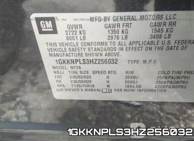 1GKKNPLS3HZ256032 фото 10