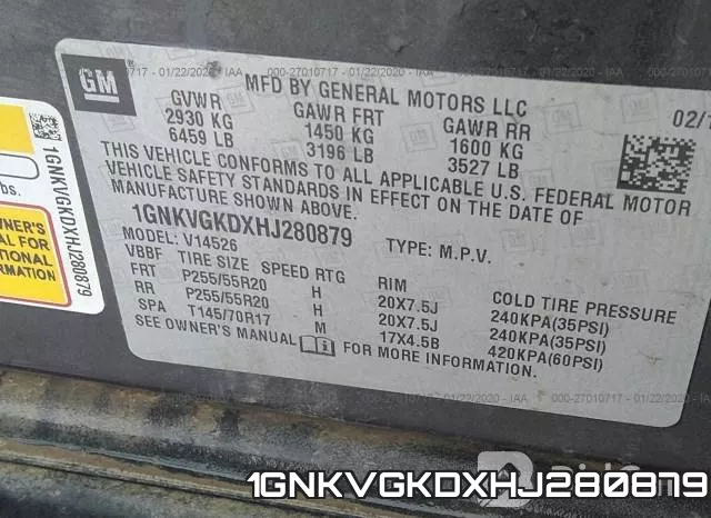 1GNKVGKDXHJ280879 фото 10