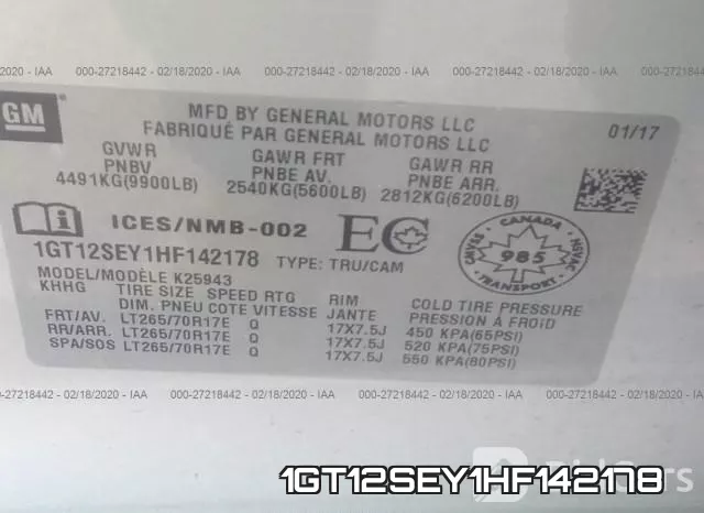 1GT12SEY1HF142178 фото 10