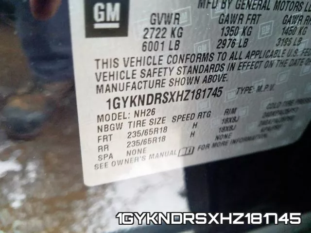 1GYKNDRSXHZ181745 фото 2