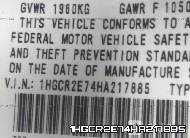1HGCR2E74HA217885 фото 10