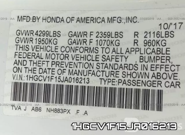 1HGCV1F15JA016213 фото 10