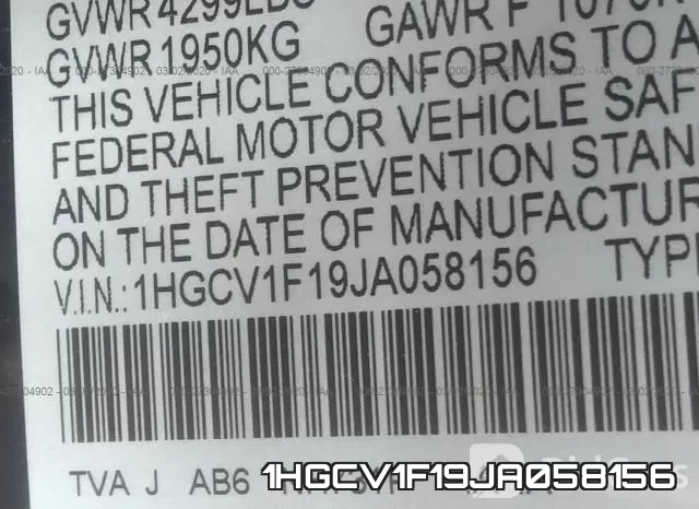 1HGCV1F19JA058156 фото 10