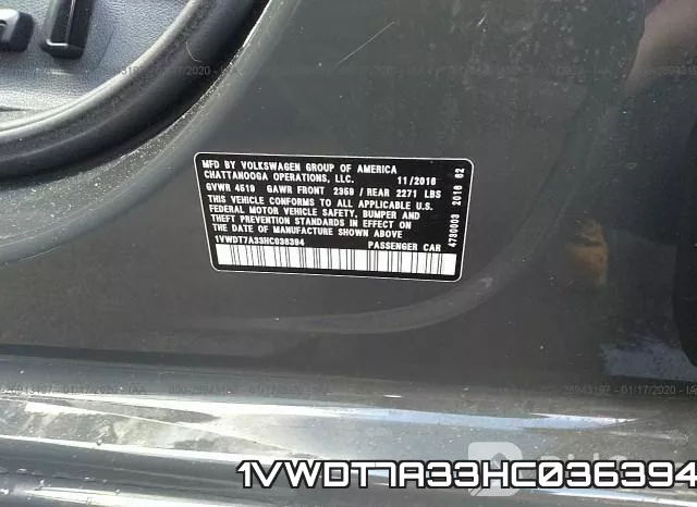1VWDT7A33HC036394 фото 10