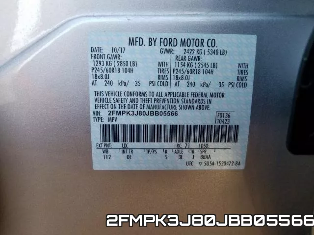 2FMPK3J80JBB05566 фото 2