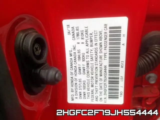 2HGFC2F79JH554444 фото 2