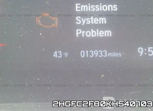 2HGFC2F80KH540703 фото 8
