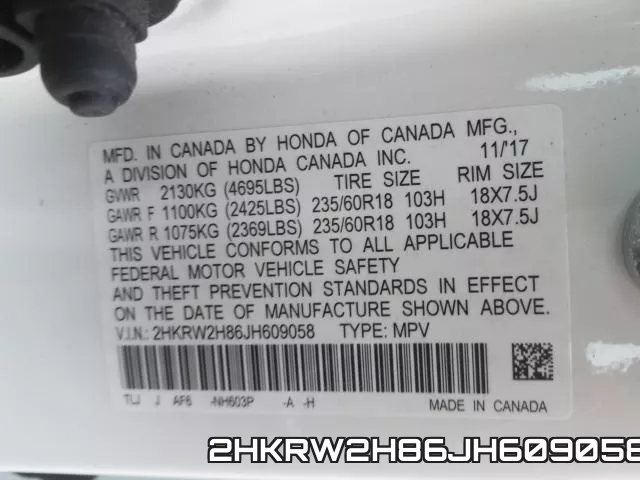 2HKRW2H86JH609058 фото 2