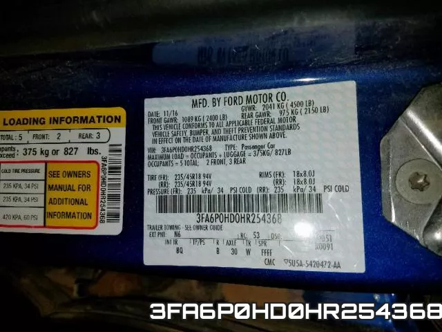 3FA6P0HD0HR254368 фото 2