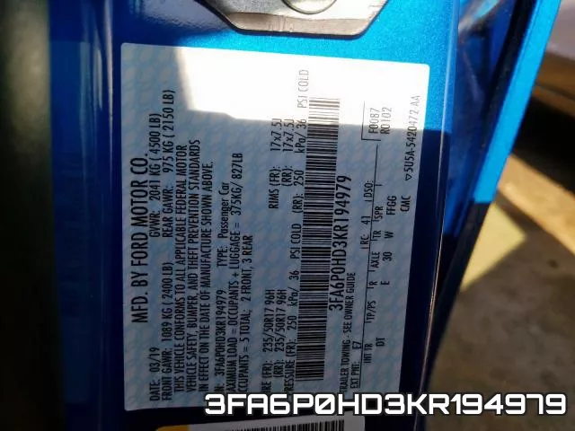 3FA6P0HD3KR194979 фото 2