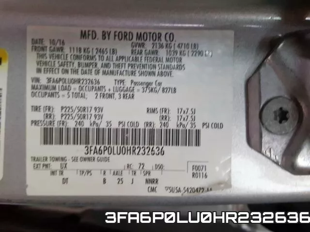 3FA6P0LU0HR232636 фото 2