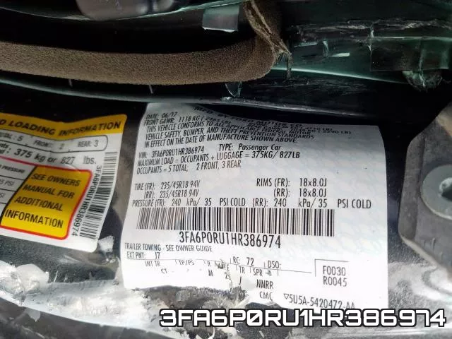 3FA6P0RU1HR386974 фото 2