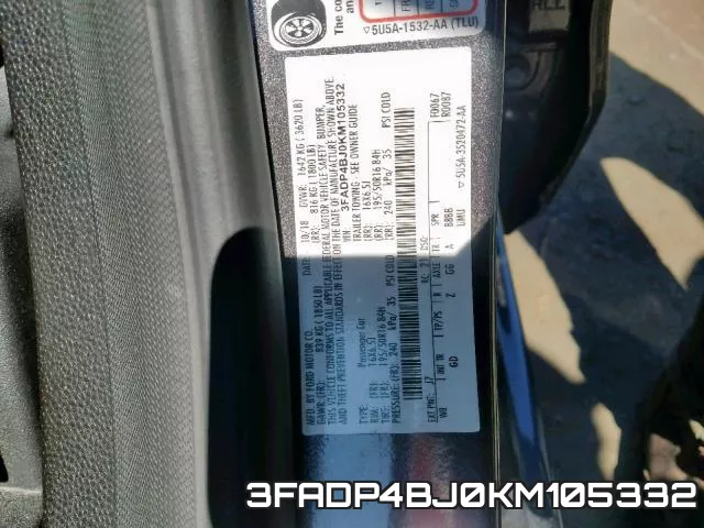 3FADP4BJ0KM105332 фото 2