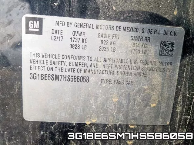 3G1BE6SM7HS586058 фото 2